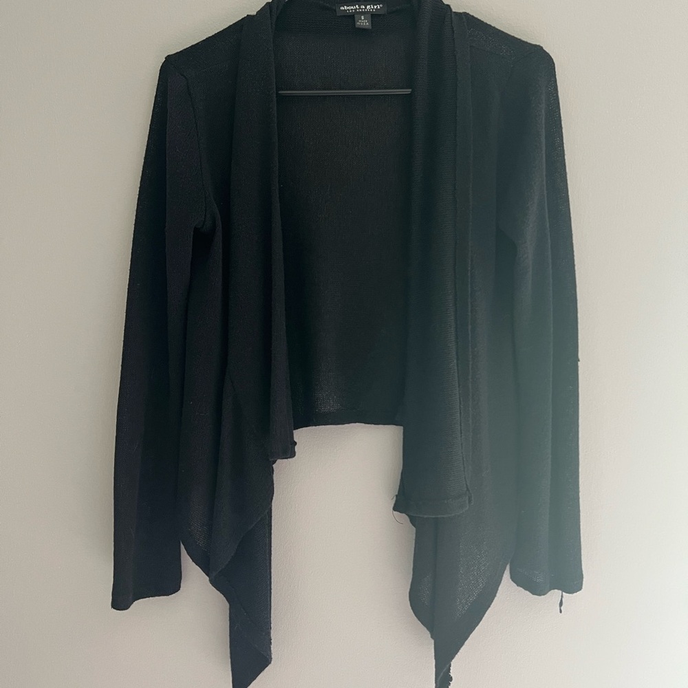 Chico's Elegant Black Drape Cardigan